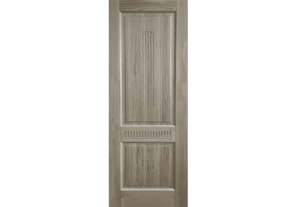 Дверь деревянная межкомнатная из массива бессучкового дуба, Классик, 3 филенки, узор